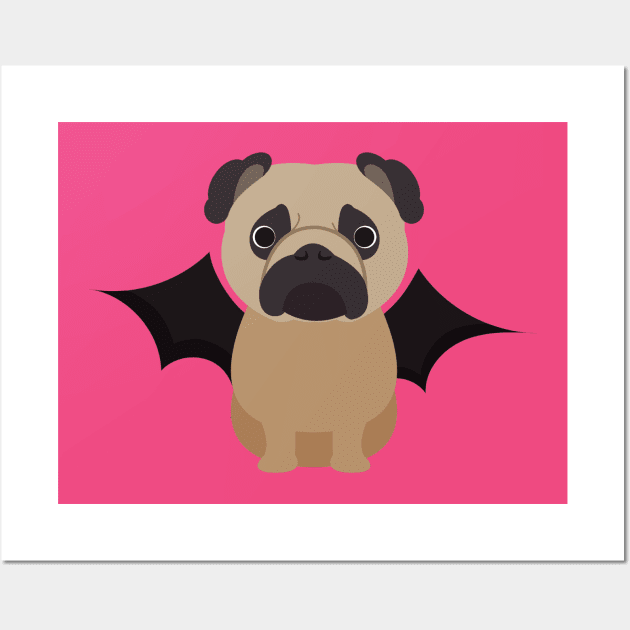 Pug Halloween Fancy Dress Costume Wall Art by DoggyStyles